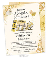 "Una Nueva Aventura Comienza" Retirement Party Invitation